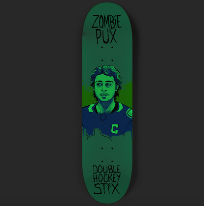 DHS X ZOMBIE PUX QUINN HUGHES GLOW IN THE DARK SKATE DECK