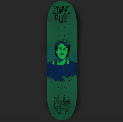 DHS X ZOMBIE PUX LUKE HUGHES GLOW IN THE DARK SKATE DECK