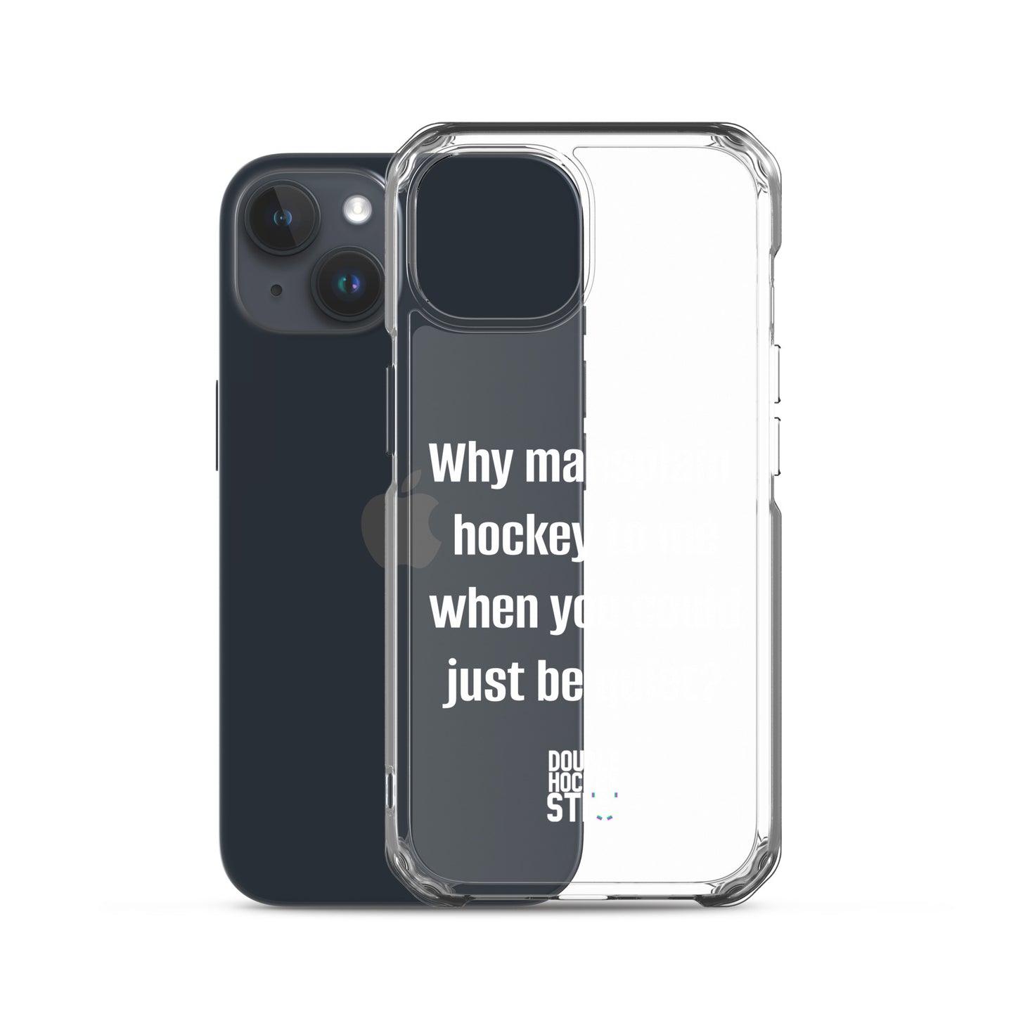 JUST BE QUIET (MANSPLAIN) CLEAR iPHONE CASE (white text)