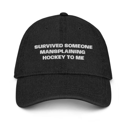 SURVIVED MANSPLAINING DENIM DAD HAT