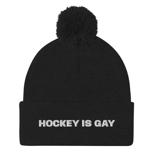 HOCKEY IS GAY POM BEANIE