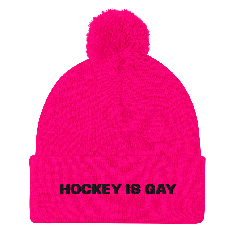 HOCKEY IS GAY POM BEANIE