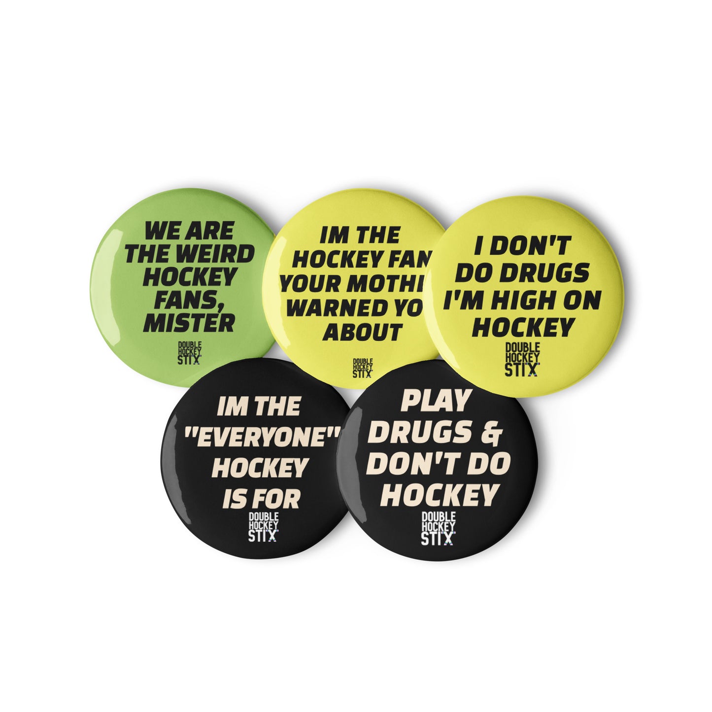 WEIRD HOCKEY FANS BUTTON SET