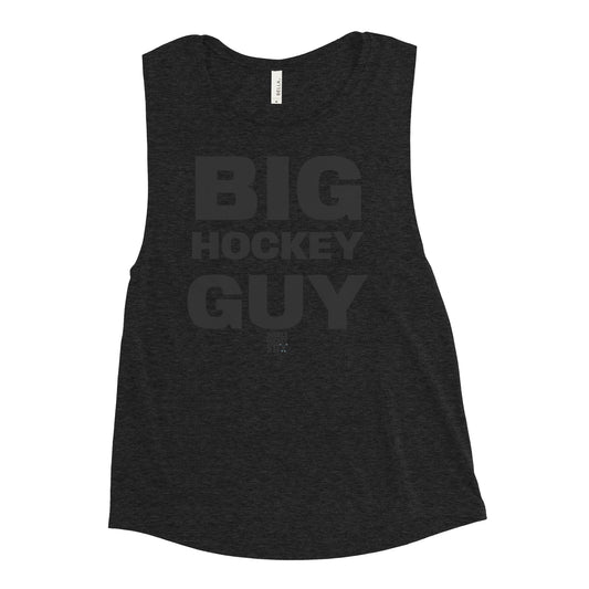 BIG HOCKEY GUY BLACK/BLACK MUSCLE TANK