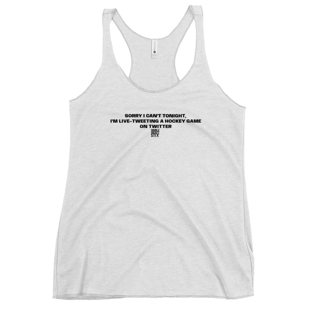 LIVE TWEETING RACERBACK TANK