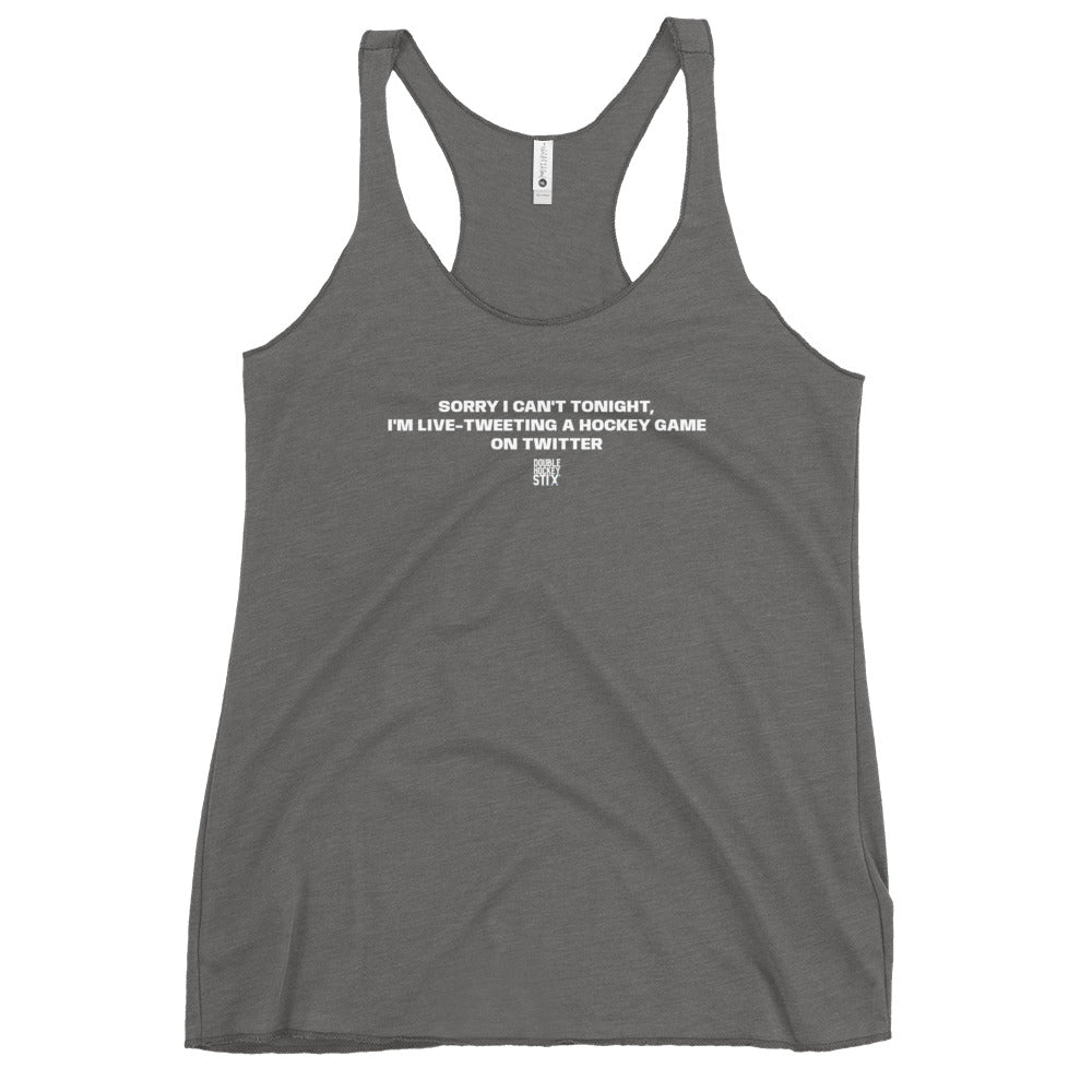 LIVE TWEETING RACERBACK TANK